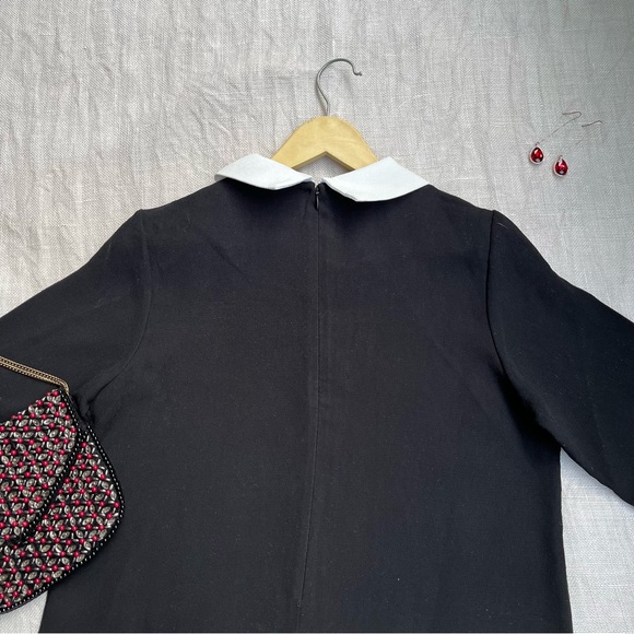SOLD ❌ Black Straight Dress with contrast collar - Picture 6 of 8